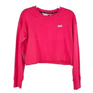 DKNY Sport Crop Top Womens Small Hot Pink Lightweight Barbiecore Dainty Feminine